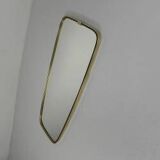 Miroir vintage avec bord en aluminium doré, années 1960