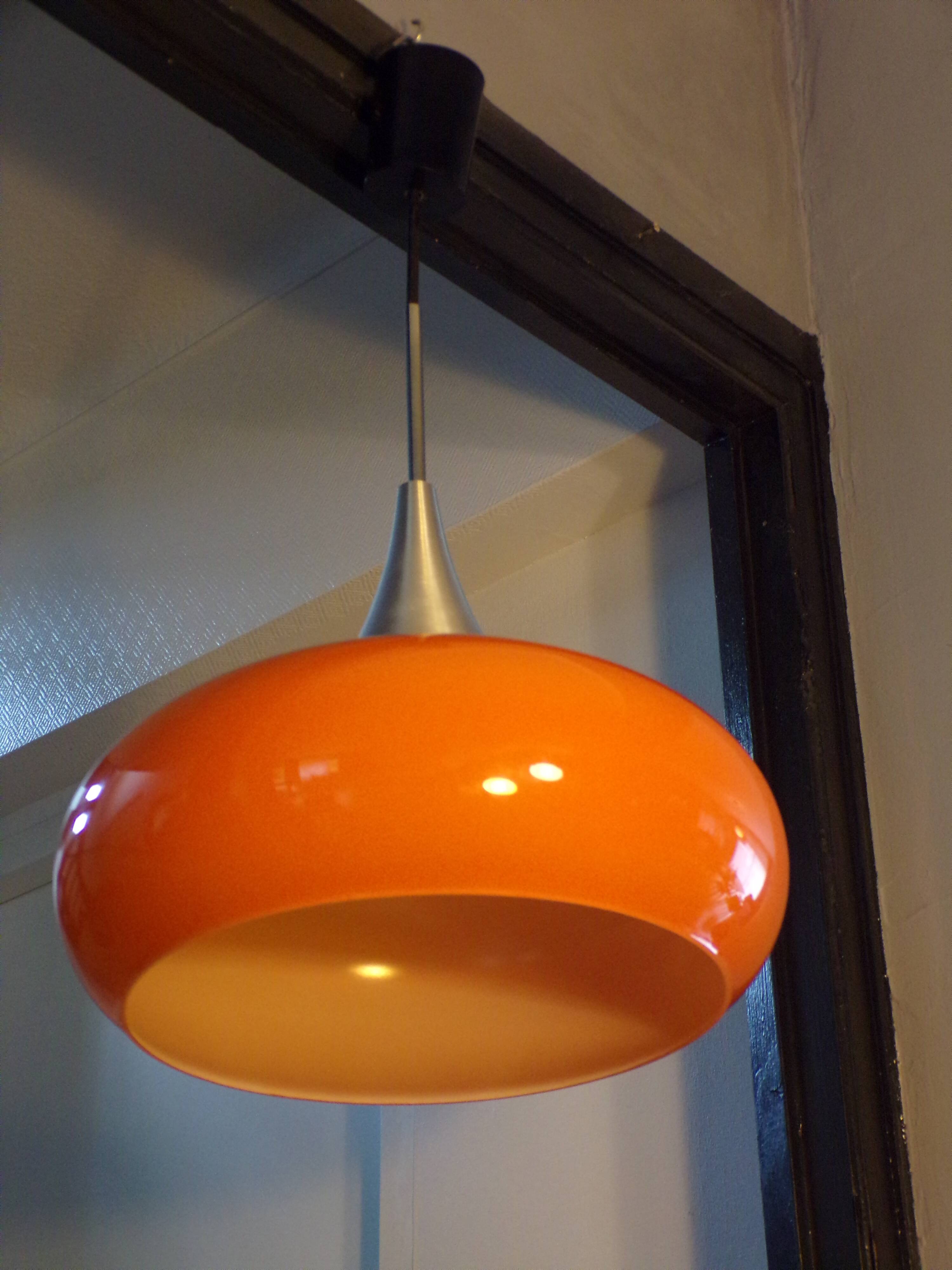 Doria 1970 opaline orange pendant light