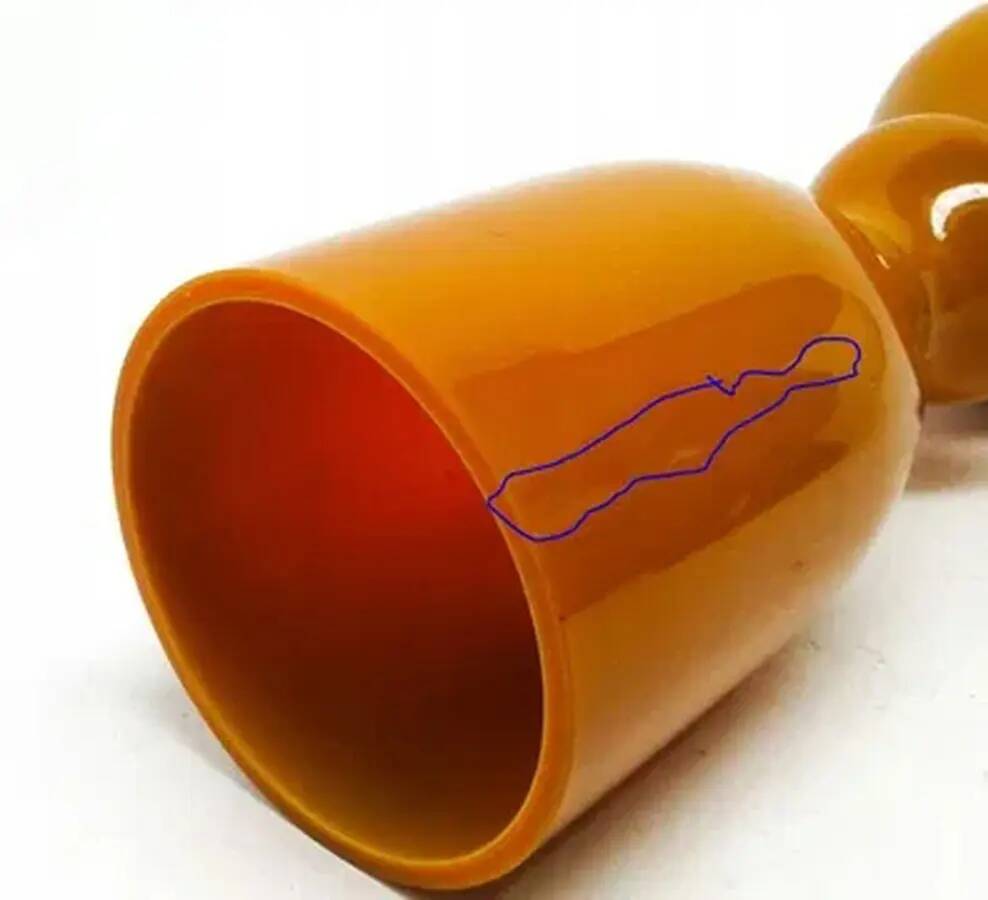 Angel vase, modernism, orange glass, designed by S. Sadowski, Poland, 1970s