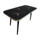 Table basse pieds compas plateau verre vintage 50/60