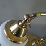 Old desk lamp brass tulip opaline