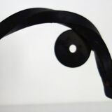 Wrought iron and wood coat rack from the 60s