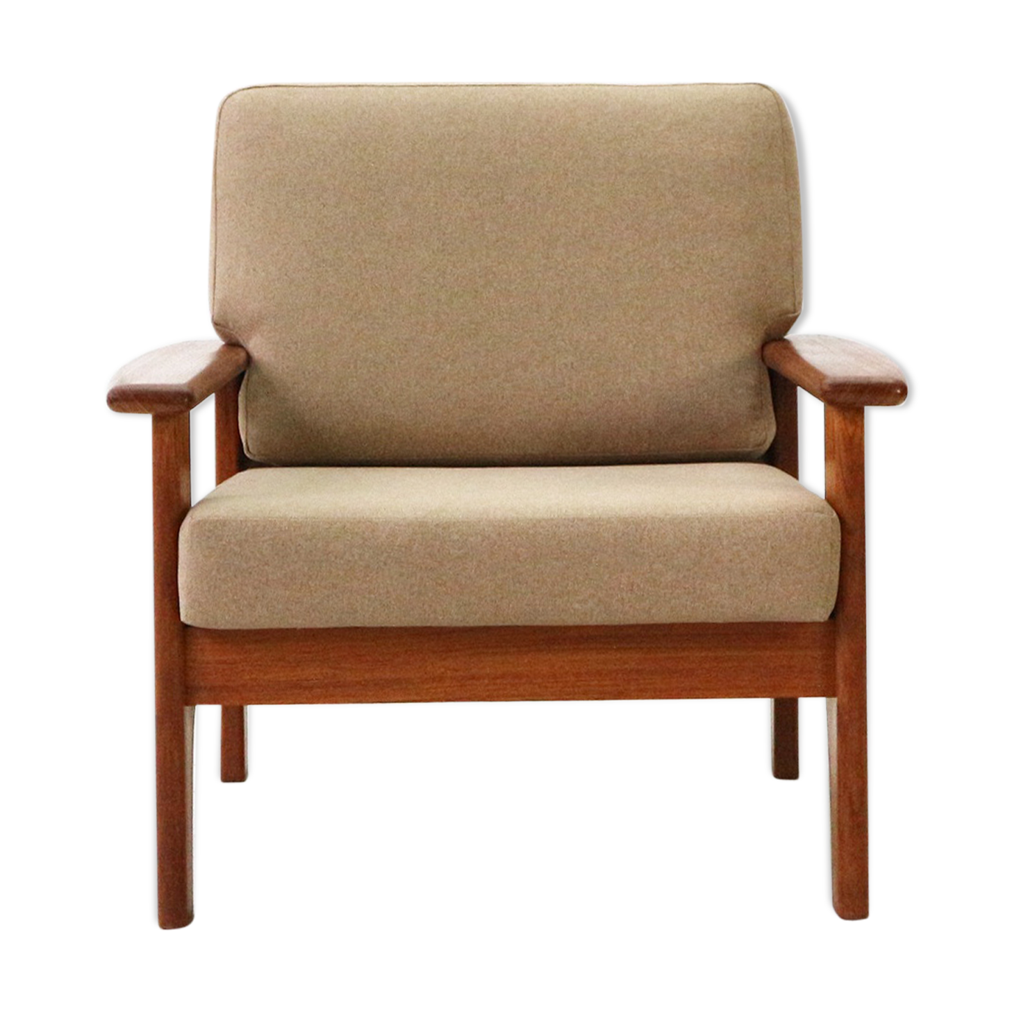 Mid-century scandinavian teak armchair with new covers