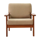 Mid-century scandinavian teak armchair with new covers