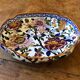 Ceramic hollow dish gien France decoration flowers peony hand painted