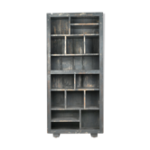 15-square patinated wooden library