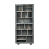 15-square patinated wooden library