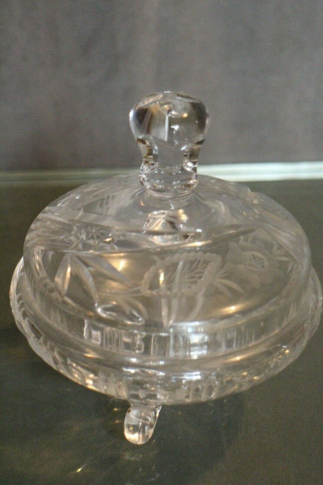 Crystal candy with a carved decoration