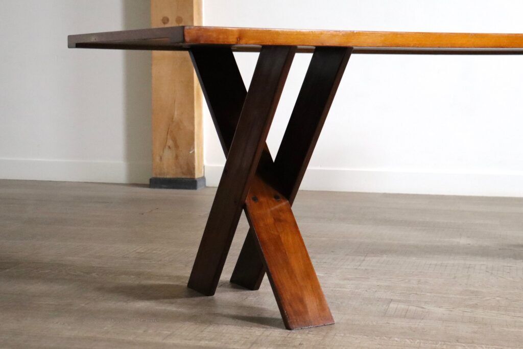 TL58 dining table in walnut by Marco Zanuso for Poggi, Italy 1960s