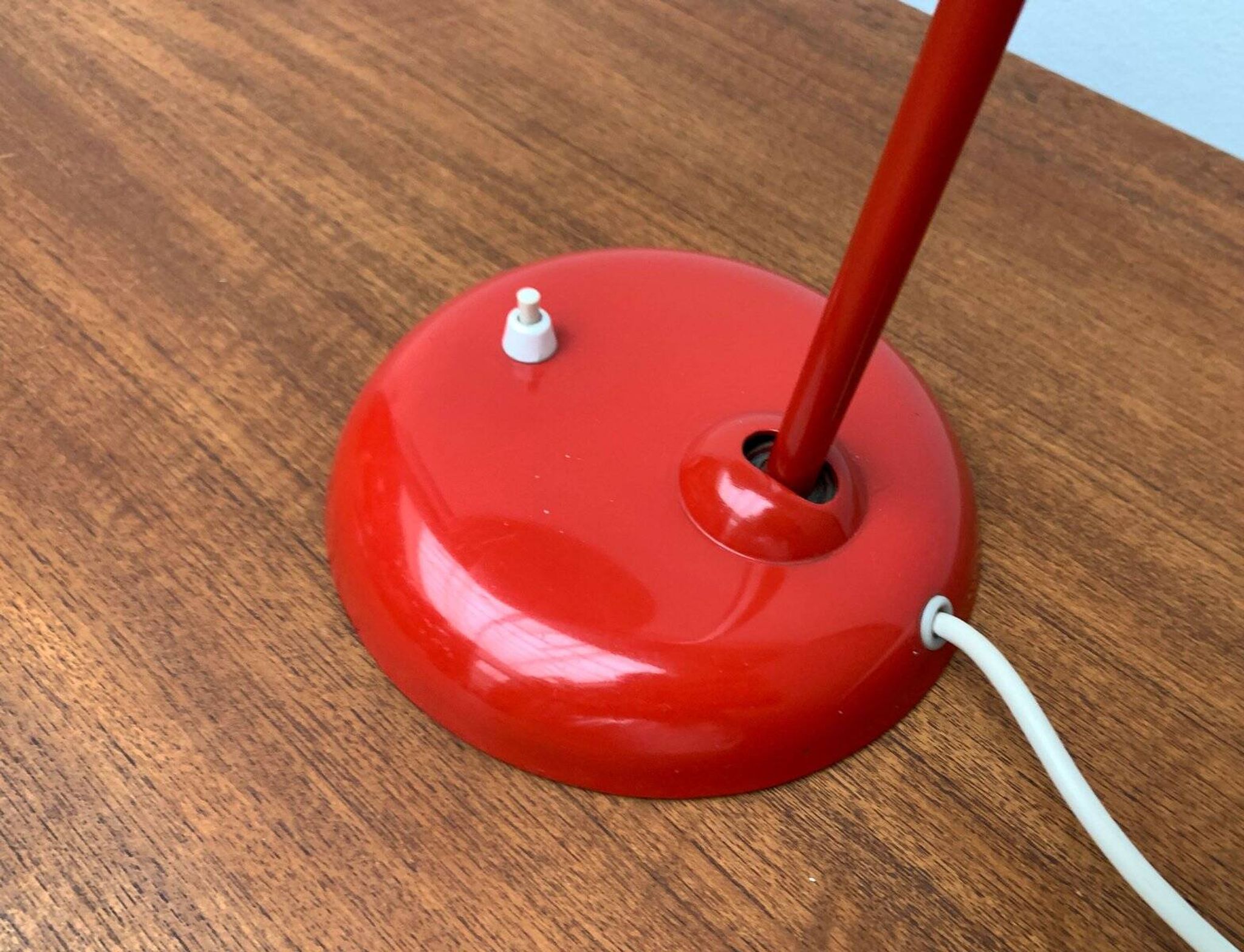 Red German table lamp mid-century 6556 by Christian Dell for Kaiser Idell, 1960s