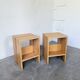 Pair of pine stools or bedside tables, mountain furniture, 1950s