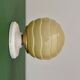 Applique globe vintage art déco en opaline jaune pâle