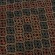 Tapis Kilim vintage à décor géométrique vert et rouge