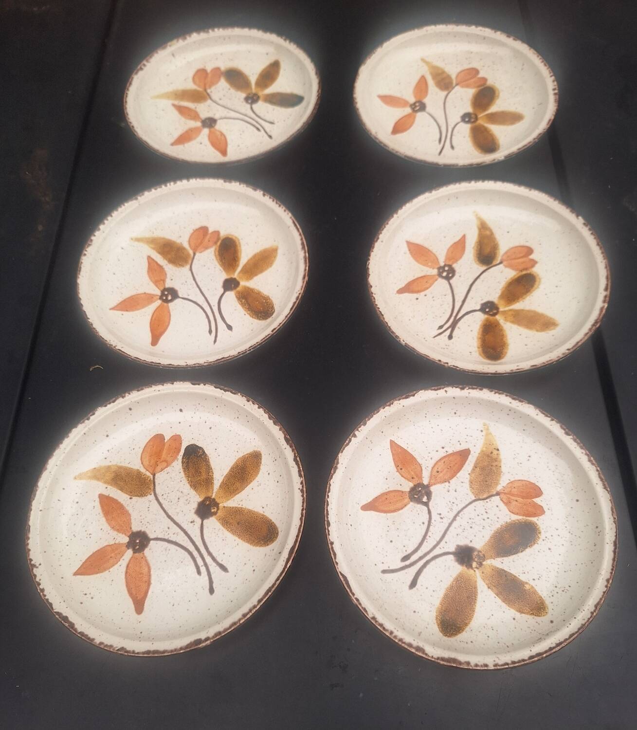 6 Vintage 70's Gien Plates