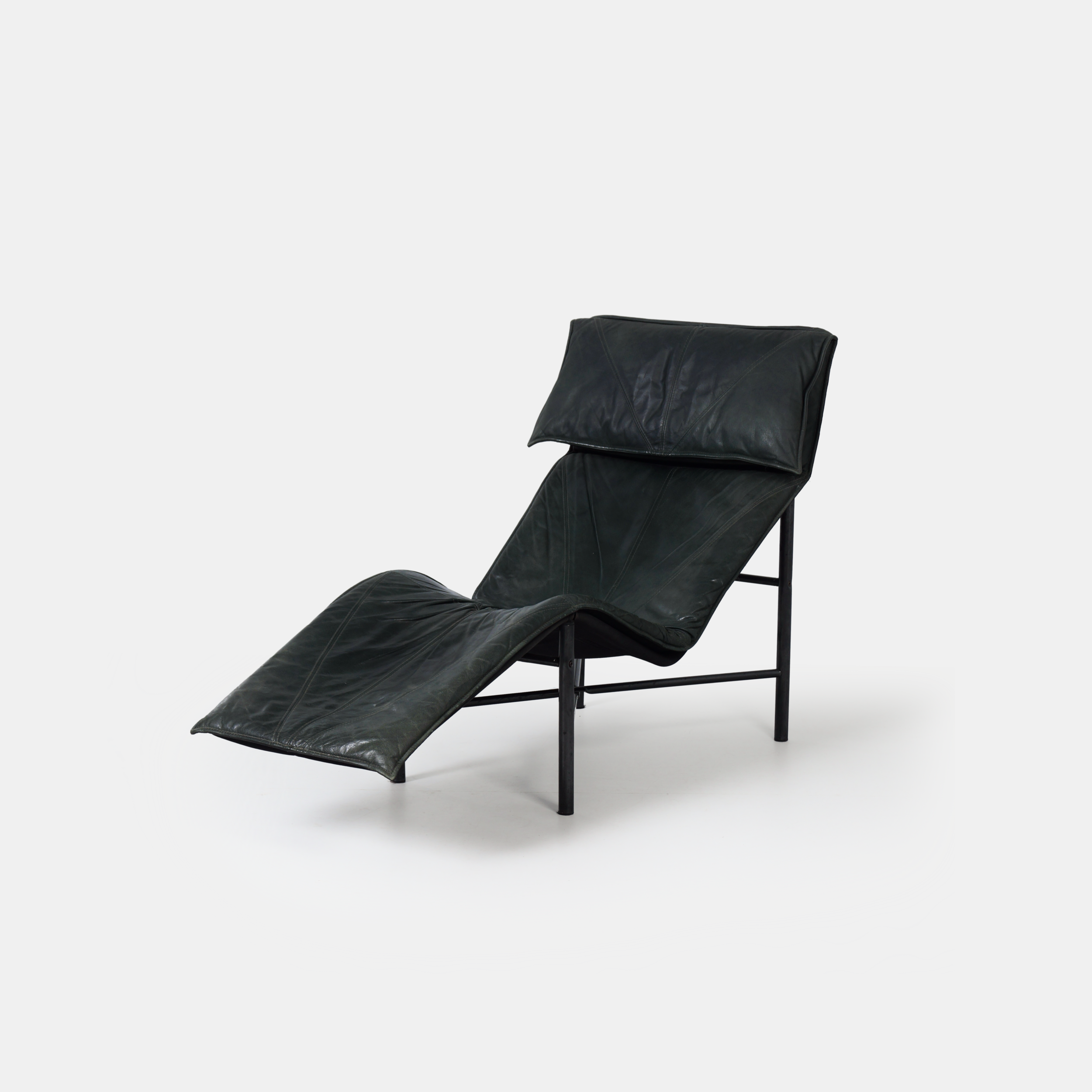 Chaise Longue SKYE by T. Bjorklund for Ikea, 1980s – Green Leather