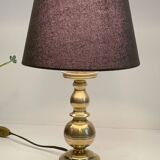 Chic solid brass and vintage fabric lamp