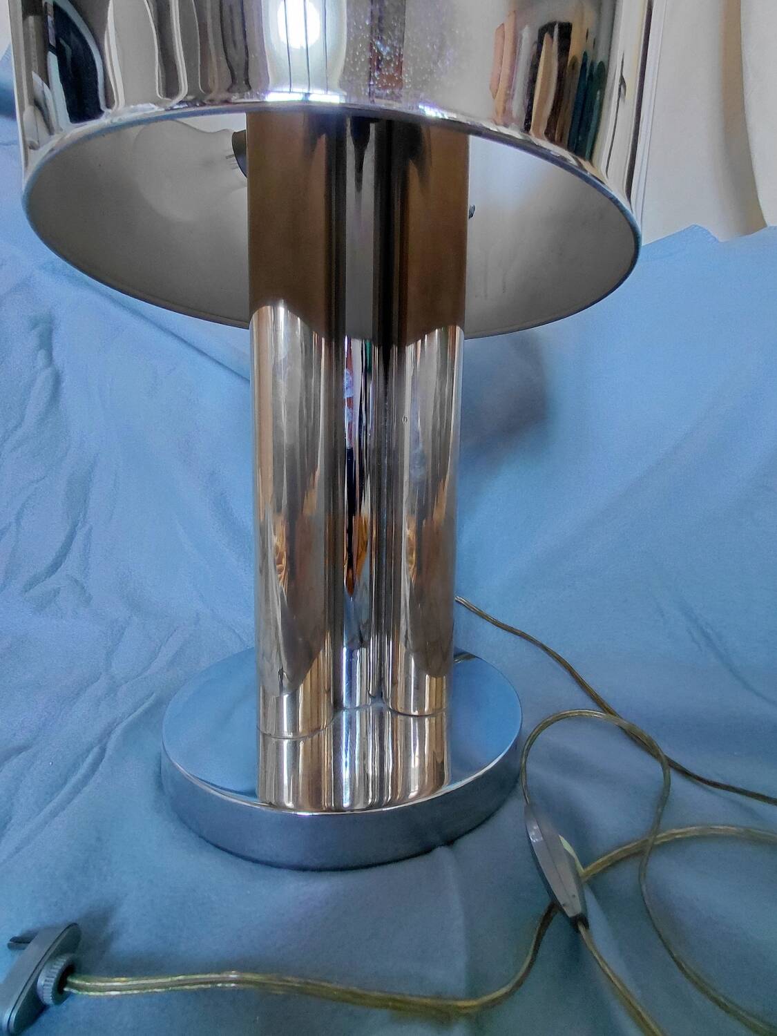 Vintage 1970s metal tubular lamp