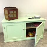 Low green patinated furniture