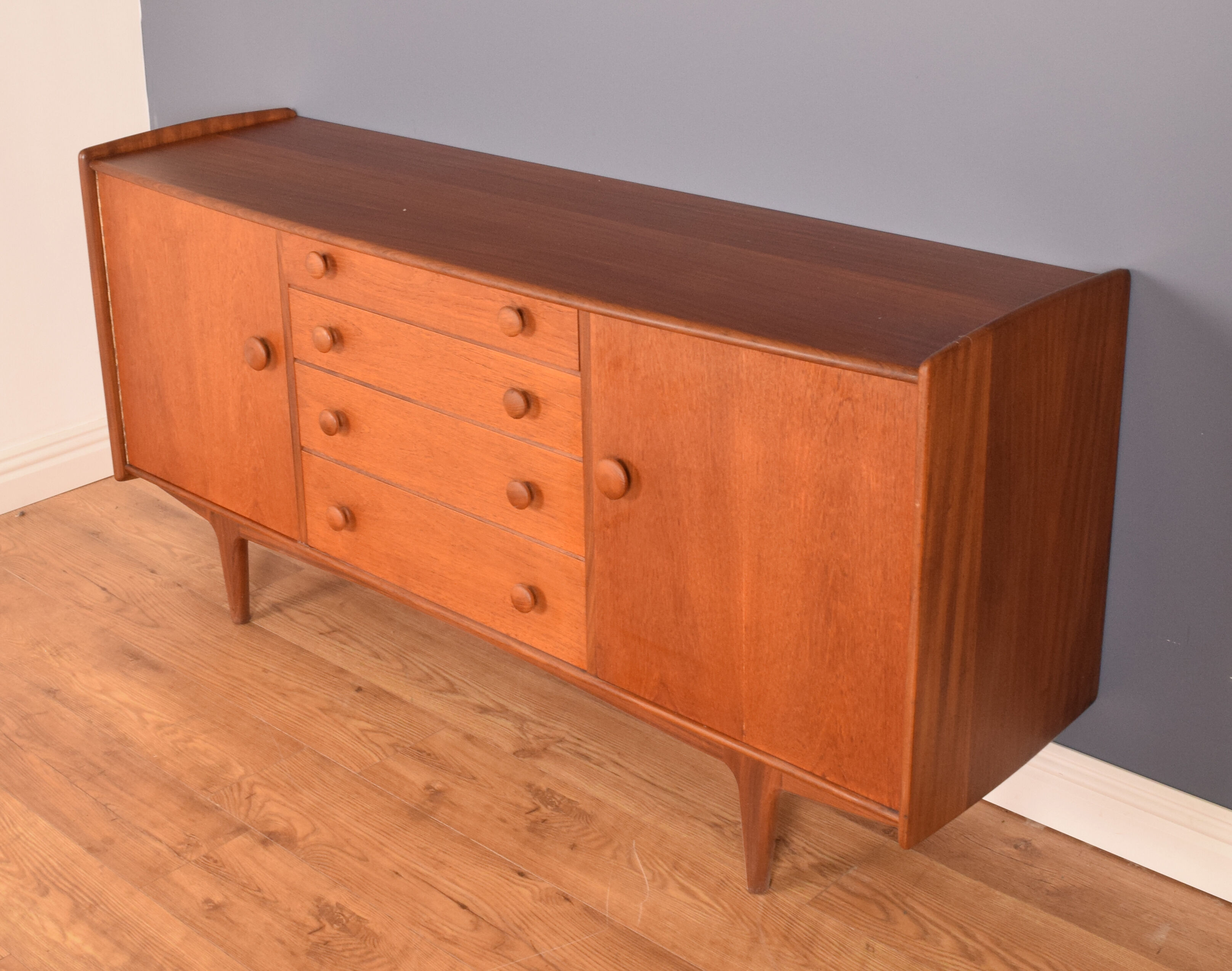 Restored Long A.Younger Afromosia And Teak Retro Sideboard