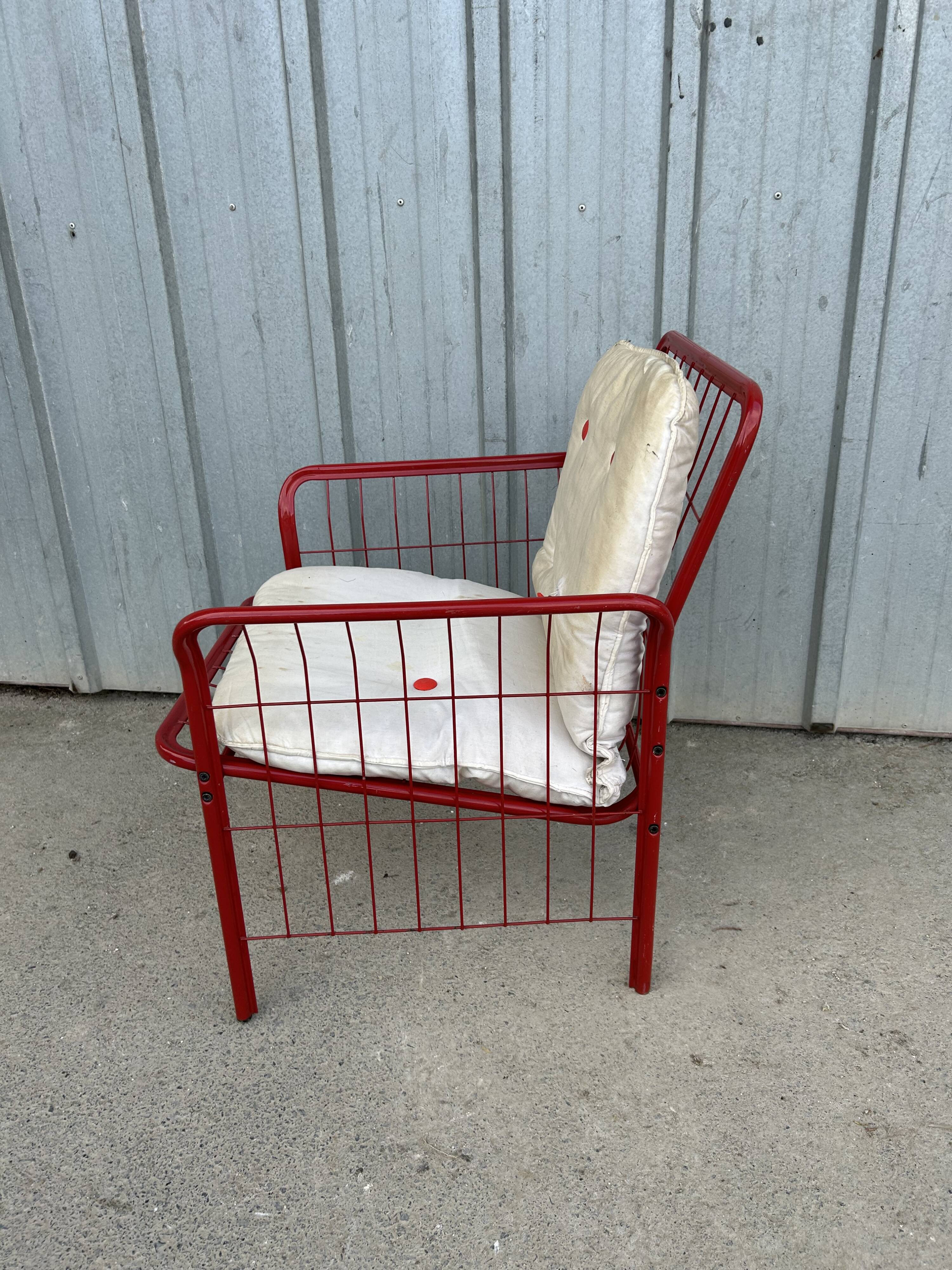 Vintage 80s grid armchair