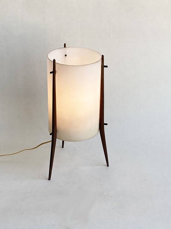 Vintage 1950 Tripod wooden Alfaplex lamp