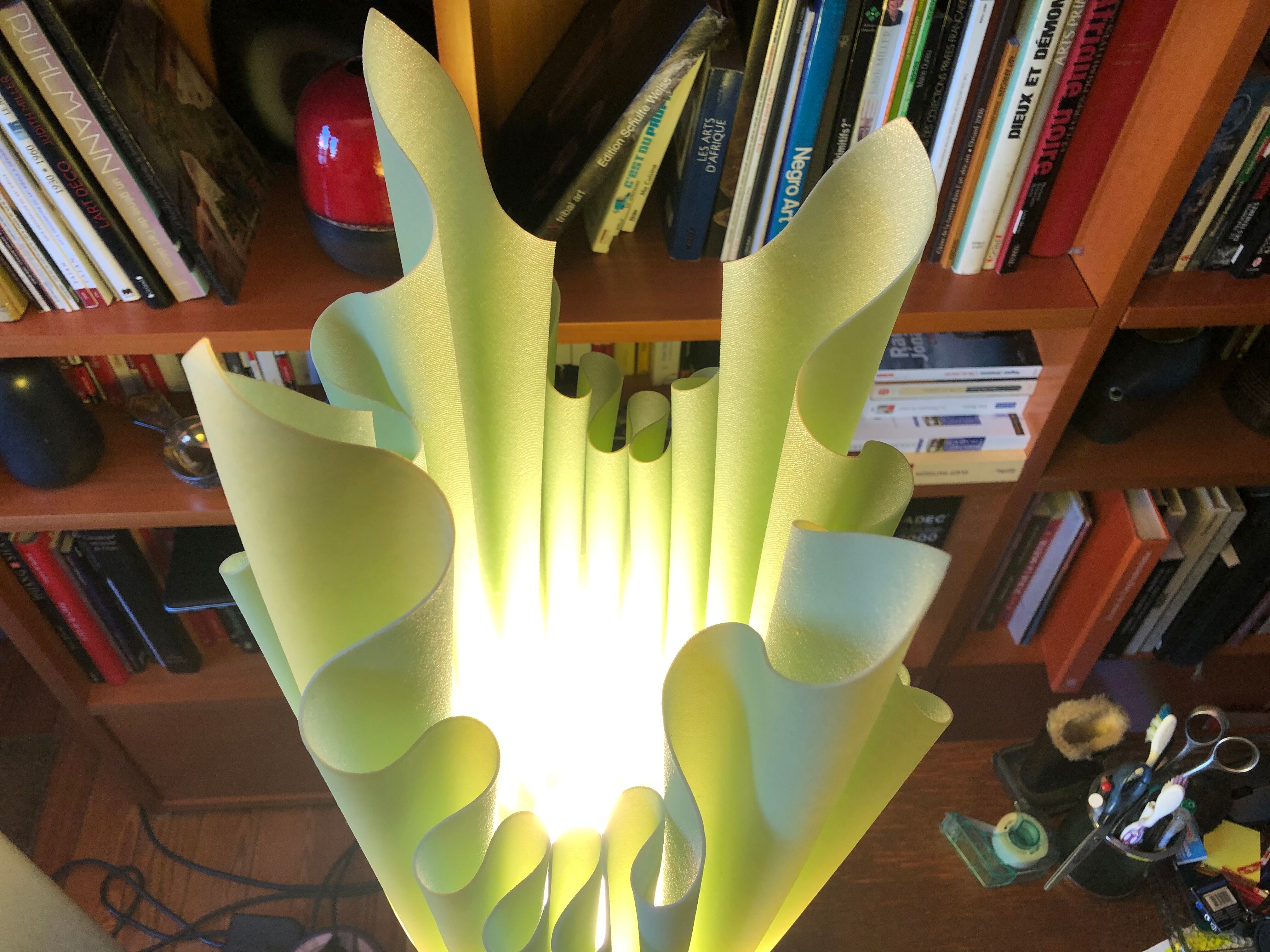 Green resin lamp signed Georgia Jacob circa 1970