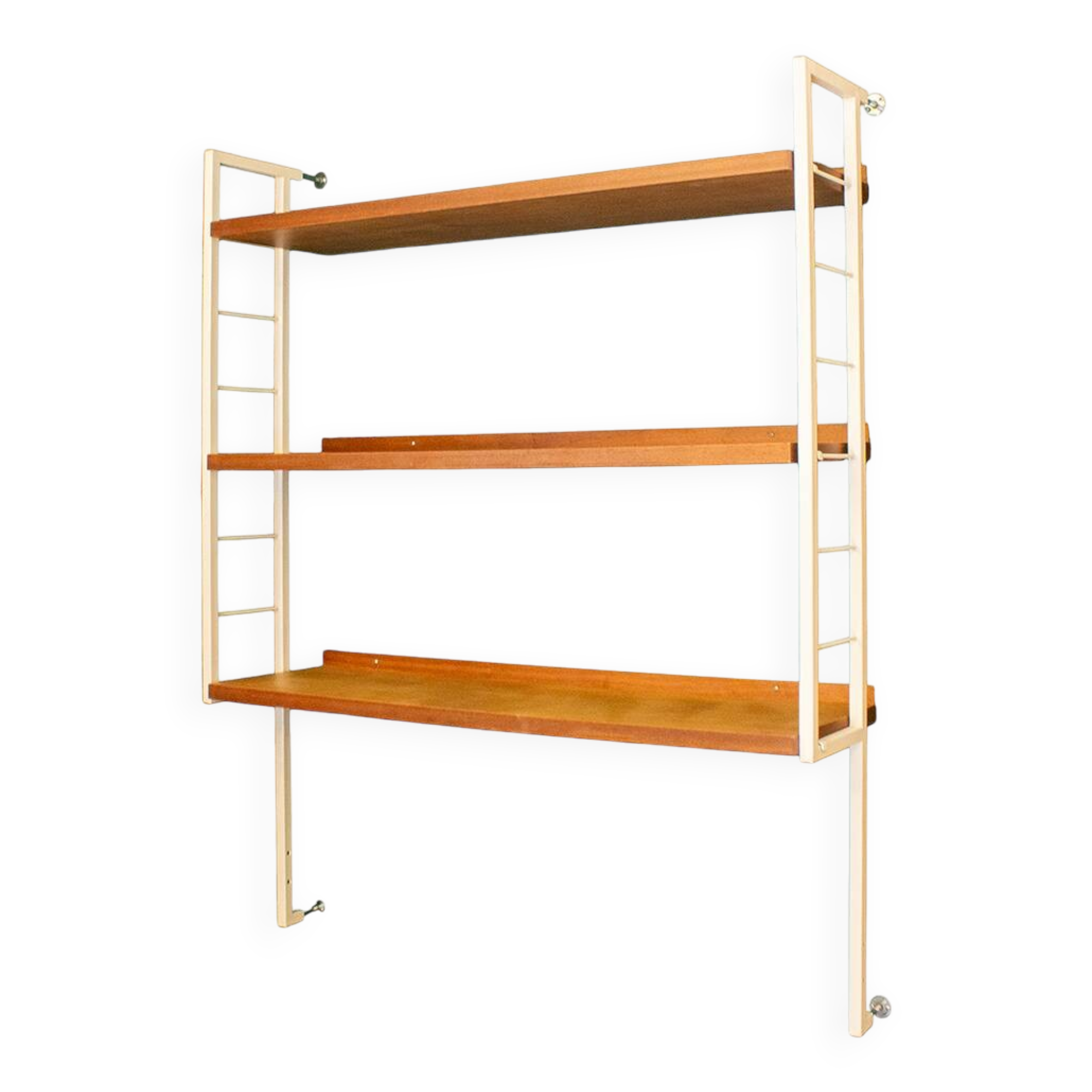 Mid Century Teak Wall Shelving Unit, Spain, 1950s