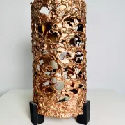 Brutalist Copper Shade Table Lamp By Aimo Tukiainen For Oy Moonlight, Finland, 1970S