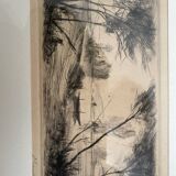 Dessin à l’encre signé P.Baudier