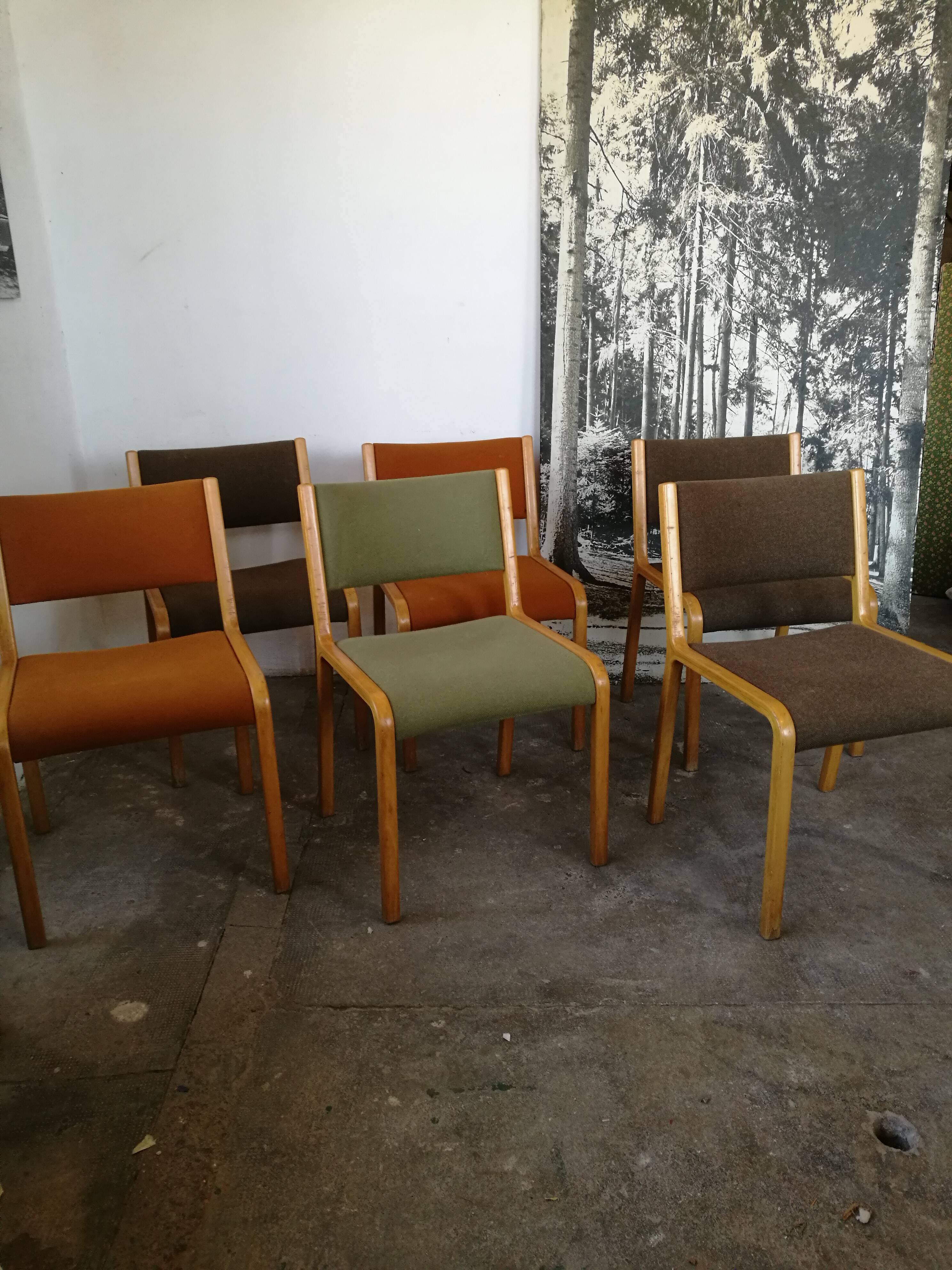 Set de 6 chaises scandinave plywood