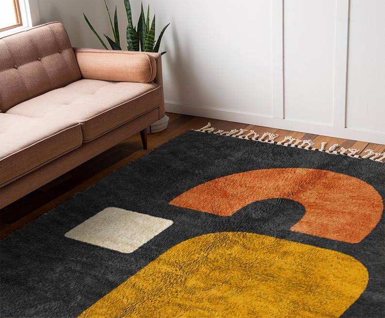 Tapis beni ouarine fait main traditionnel 250cmx150cm