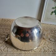 Silver-plated metal planter pot