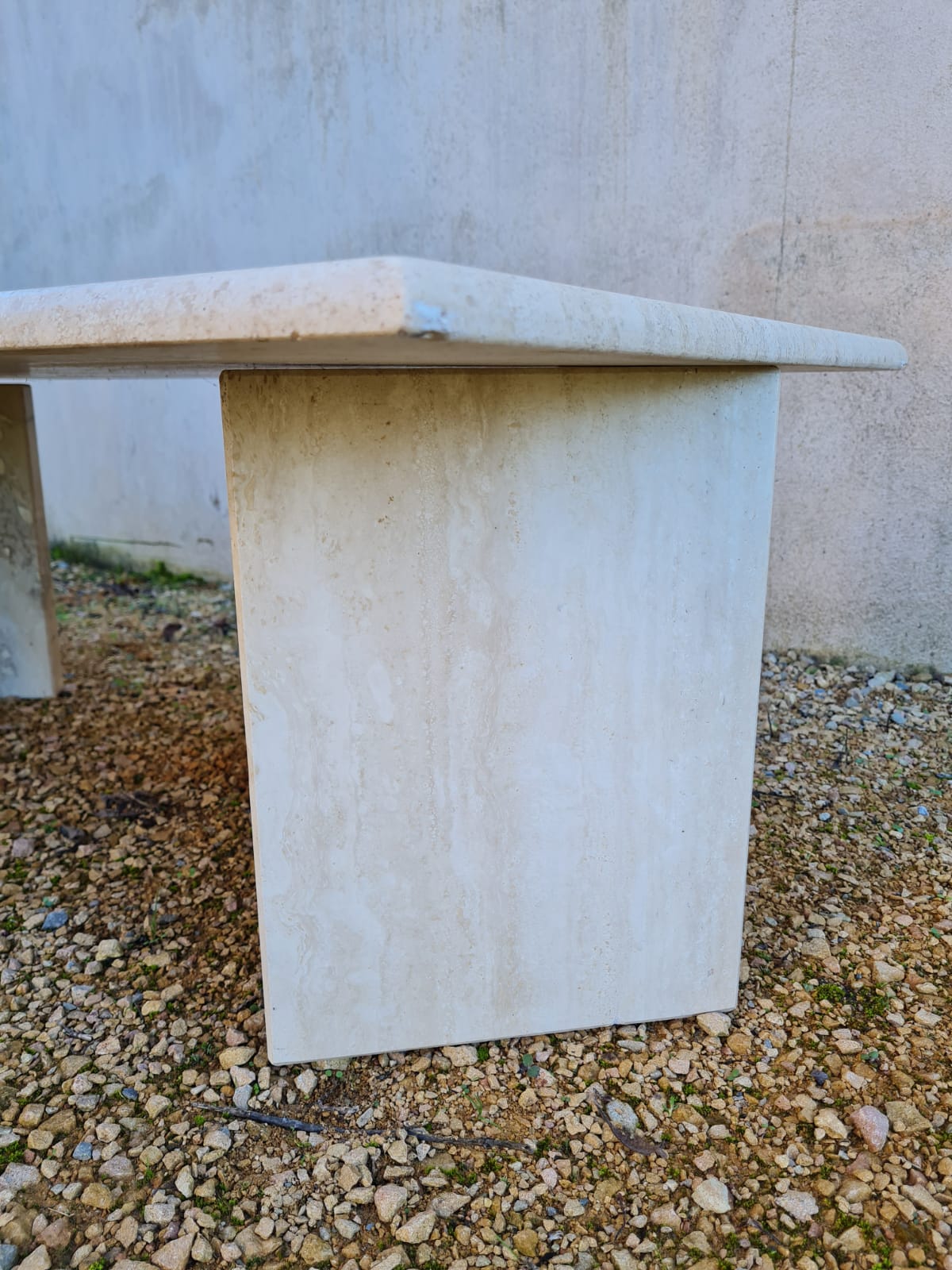 Travertine coffee table