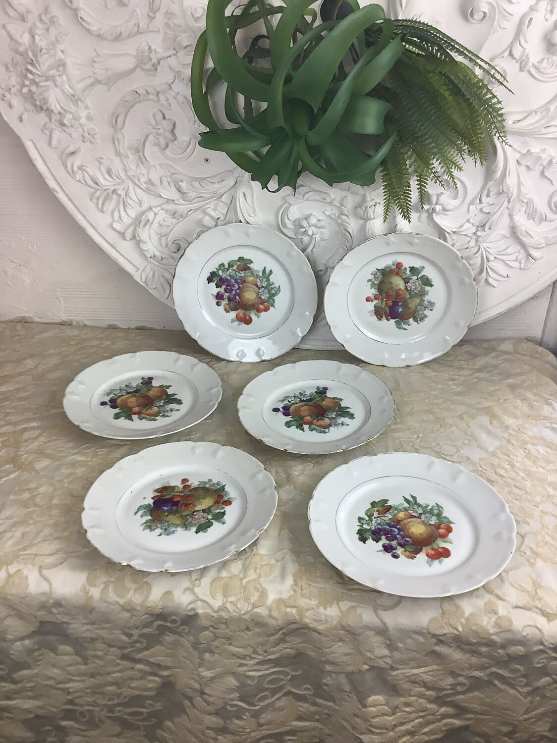 6 dessert plates Limoges porcelain