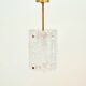 Mid-Century Scandinavian Crystal Glass & Brass Ceiling Light by C.Fagerlund