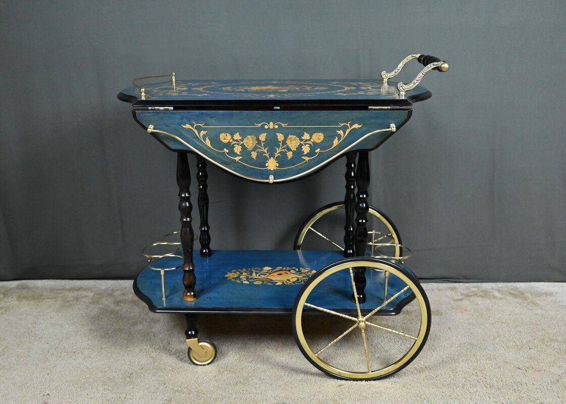 Service trolley in marquetry from Sorente, Italy – 1960