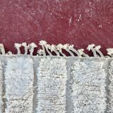 Beni Ouarain rug 240x160 cm – Natural Undyed Wool – Sculpted Relief Pattern