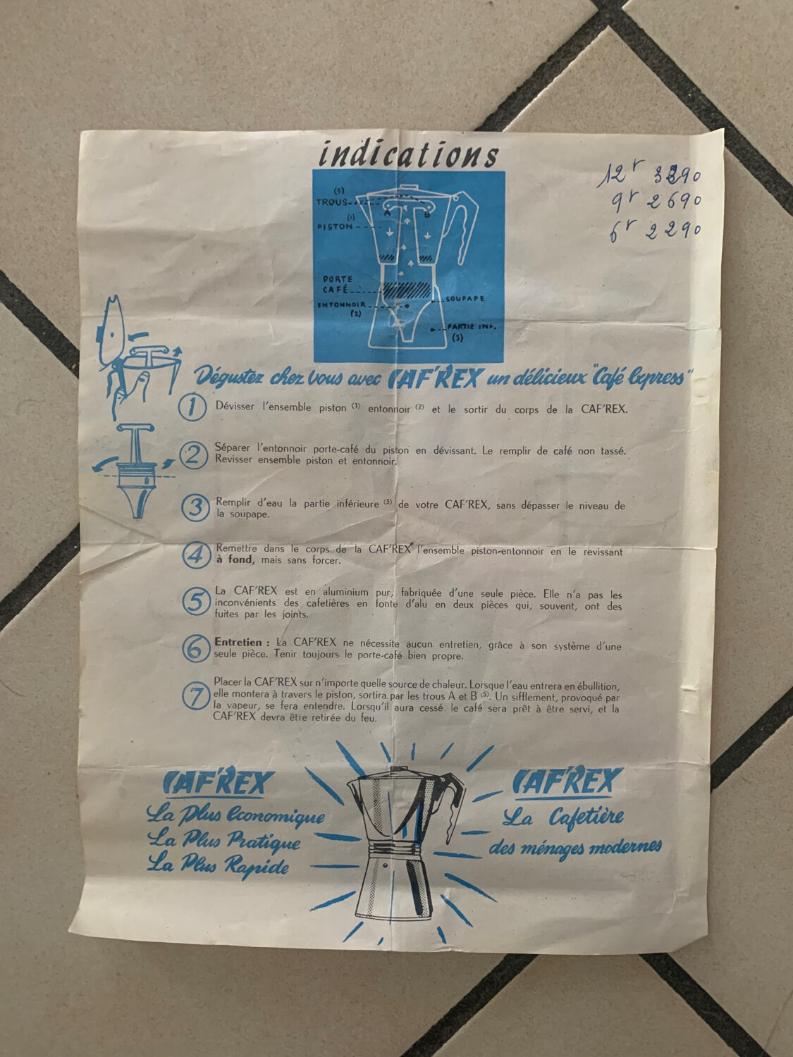 Old advertising poster café rex