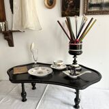 Presentation table of Napoleon III in black lacquered wood, 19th century.