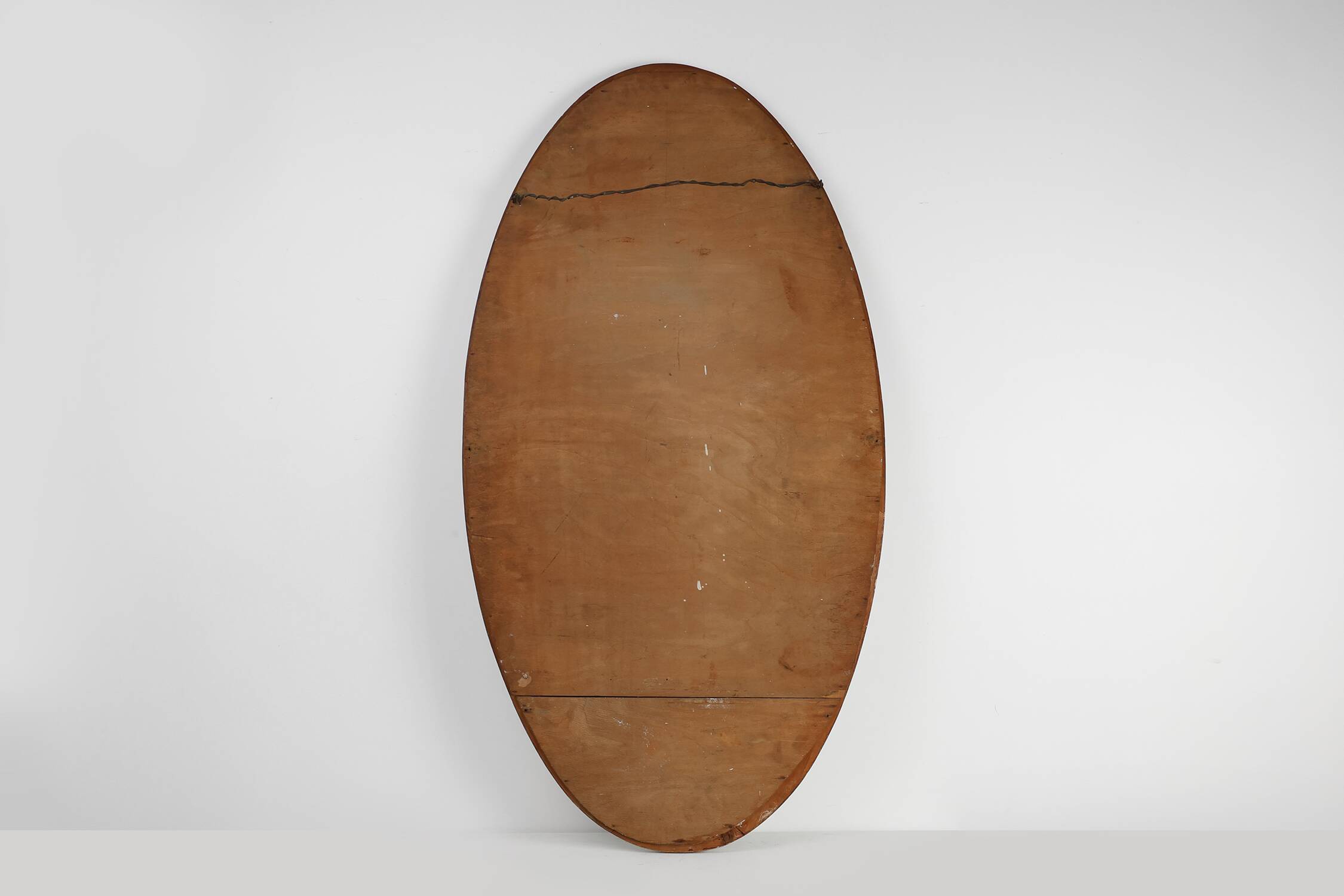 Large French Art Deco gilded and silvered Oval Mirror, ca. 1910