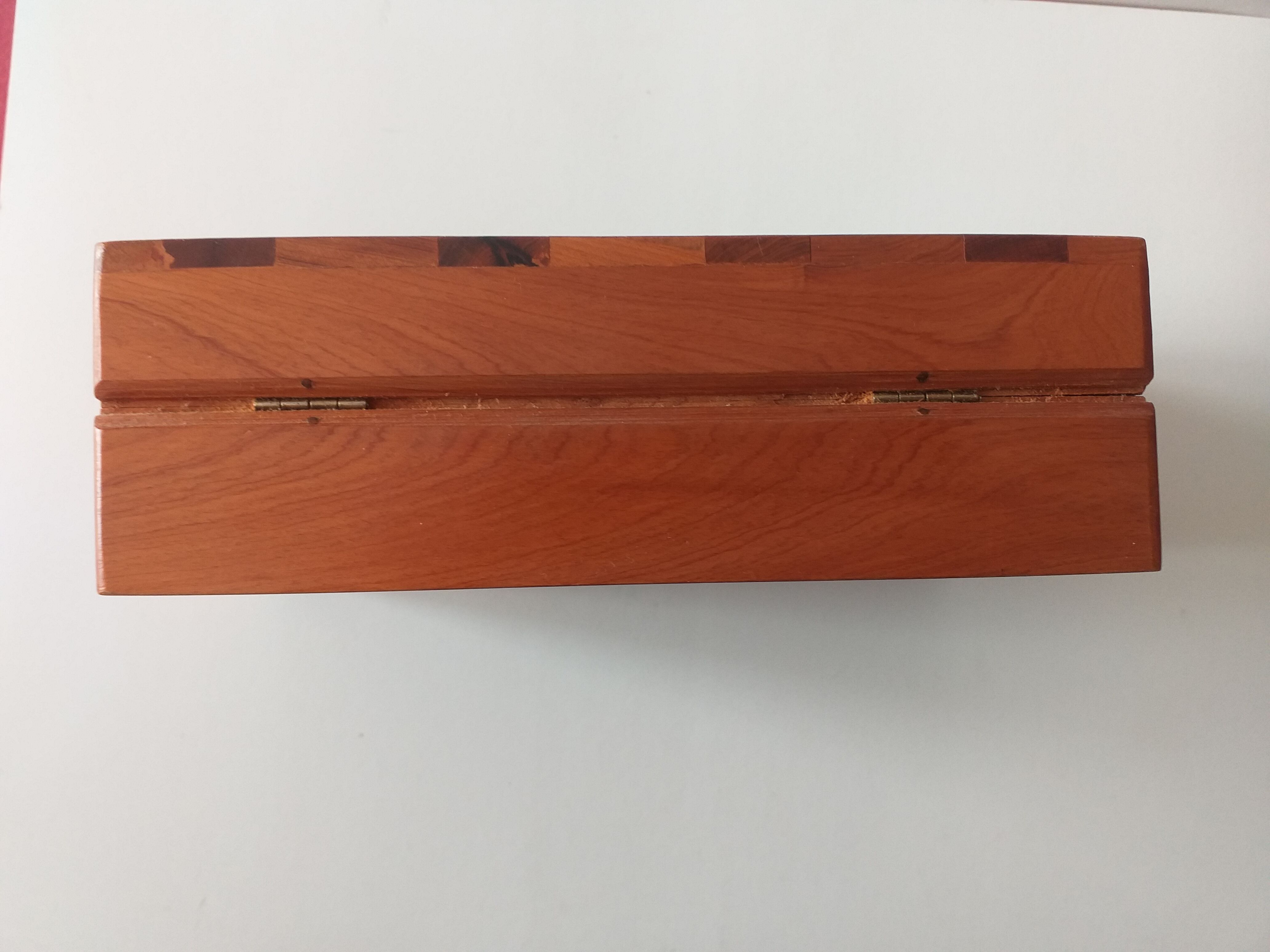 1970 vintage walnut branding cigar box