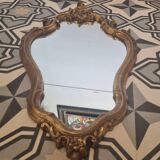 Louis XV style baroque gilded wood mirror (72x41 cm)