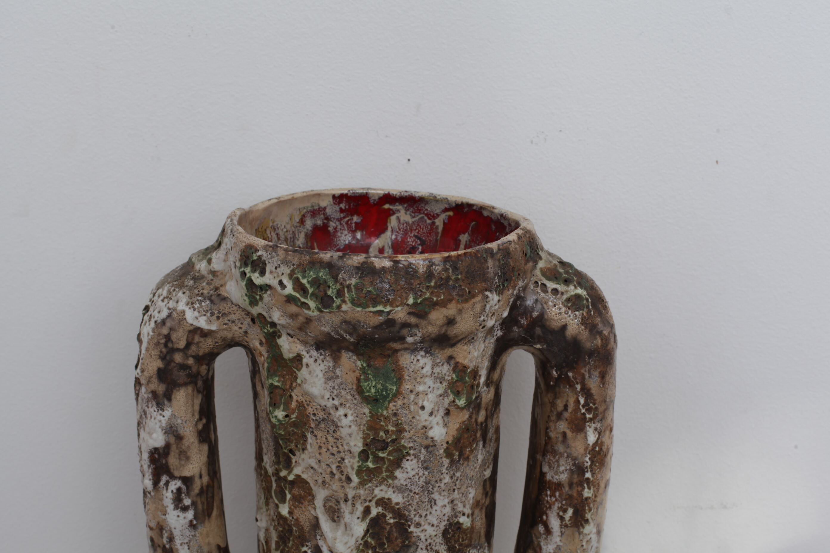 Enamelled ceramic amphora vase