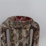 Enamelled ceramic amphora vase