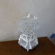 Cage has birds vintage, in wood and metal, painted in blue and white