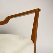 Set of Mid-Century Organic Armchairs in Velvet and Wood in the style of Gio Ponti Style, 1950s