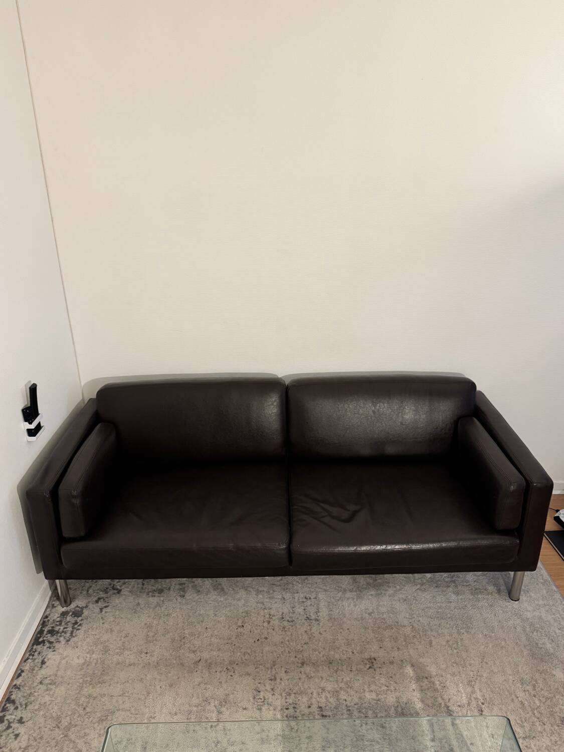 Canapé en cuir marron