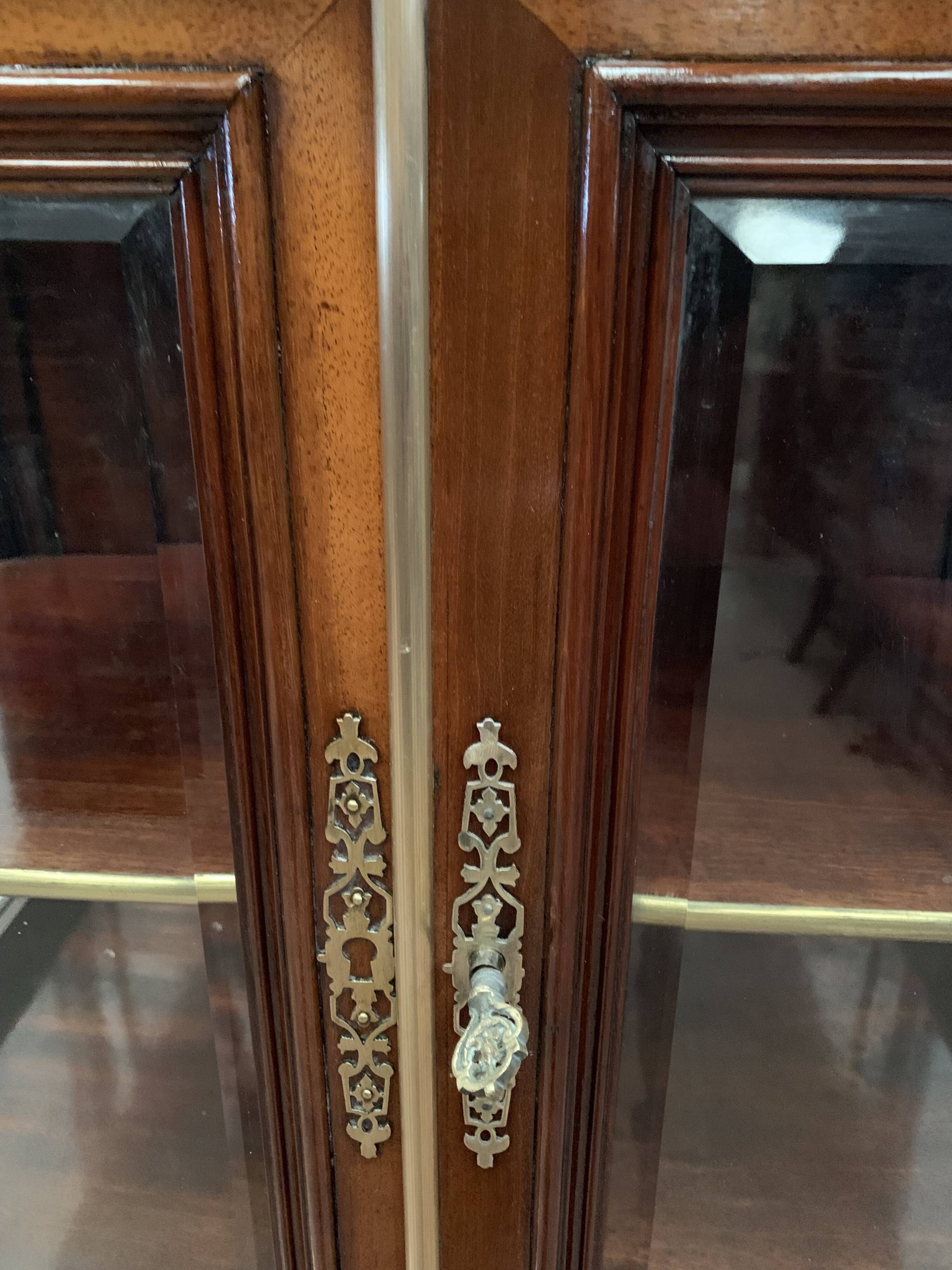 Napoleon III louis XVI style mahogany window and nineteenth century bronze gallery