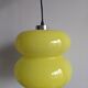 Suspension globe style peill & putlzer vintage lamp in yellow opaline for walking light