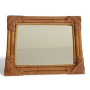 Miroir en bambou et rotin des années 1960 dans le style de la Côte d'Azur